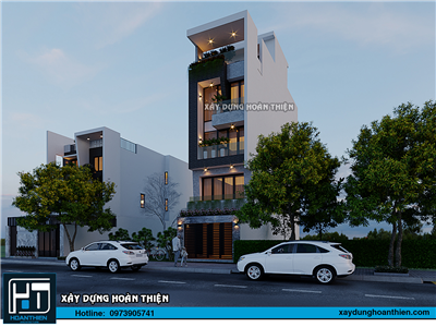 Mẫu nhà ống hiện đại 5 tầng, diện tích 5x20m